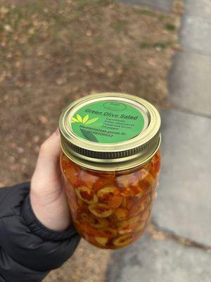 green olive salad from mediterranean goods