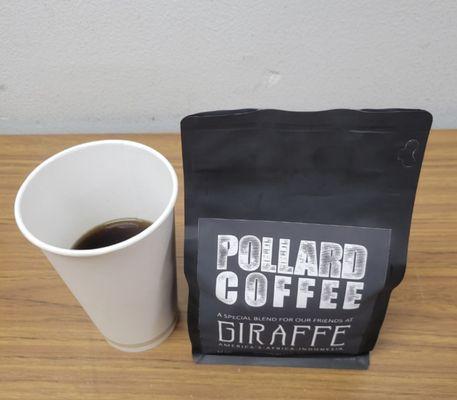 The "Giraffe " blend of coffee beans from Pollard Coffee!