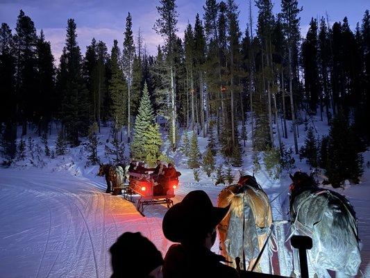 Going up the mountain to eat.