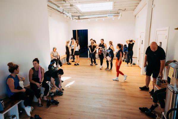 Lots of space to build community before and after class!