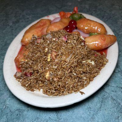 A closer look at the Pork Fried Rice after removing the appetizers