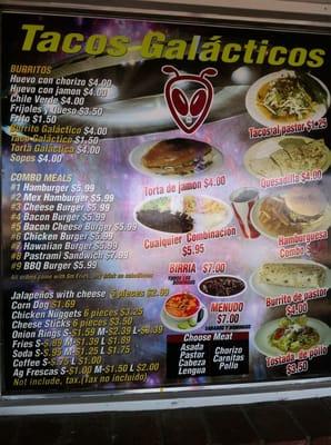 The menu