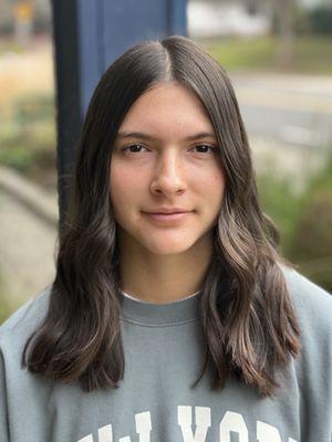 Curled with flat iron