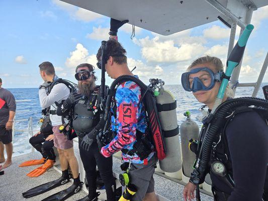 Adventure Outfitters trip to Key Largo over Memorial Day Weekend 2024. Getting ready for a wall drift dive!
