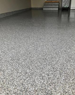 Flake/Chip epoxy broadcast is great for your garage!
