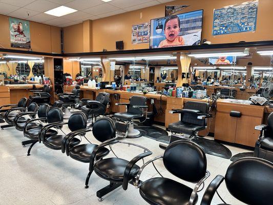 Waiting Area and Barber Chairs