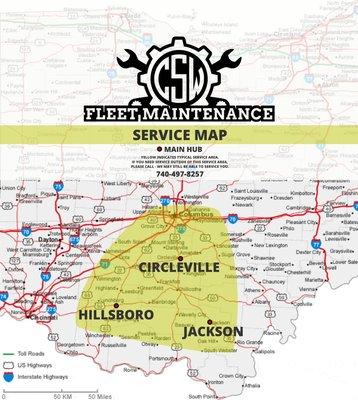 CSW Fleet Maintenance Service Map