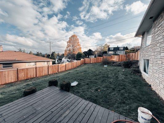 Jumbo posts with cedar 1x5x6