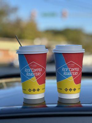 Two dark roasts to go!