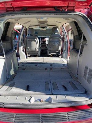 The interior of this van was horrible before Showroom Details cleaned and restored it.