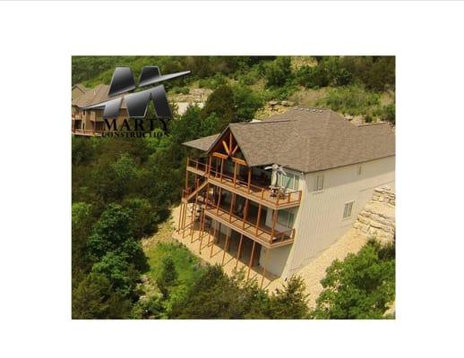 Custom Built Lake Home on Table Rock Lake. Custom Deck and Architectural Roofing Shingles