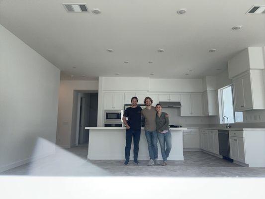 Todd Hopkins with us for our first photo in our new place!