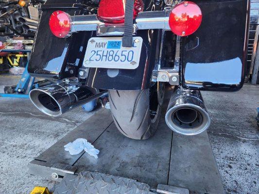 Rear tire mounted backwards