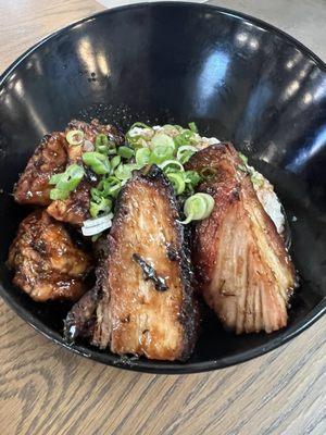 PORK BELLY BITES add YAKITORI CHICKEN BITES