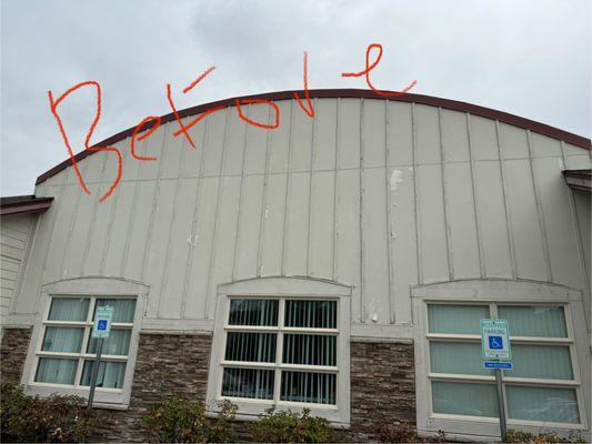 Cracked paint & rotten boards prior to work starting