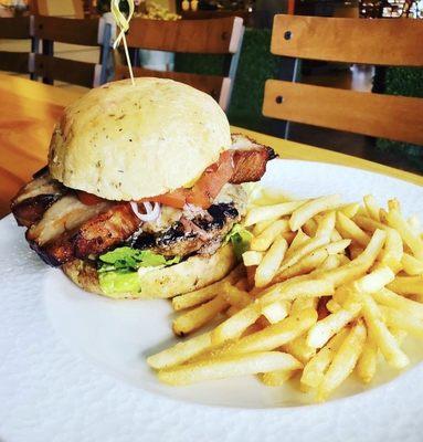 House Burger with fries. Yumm!