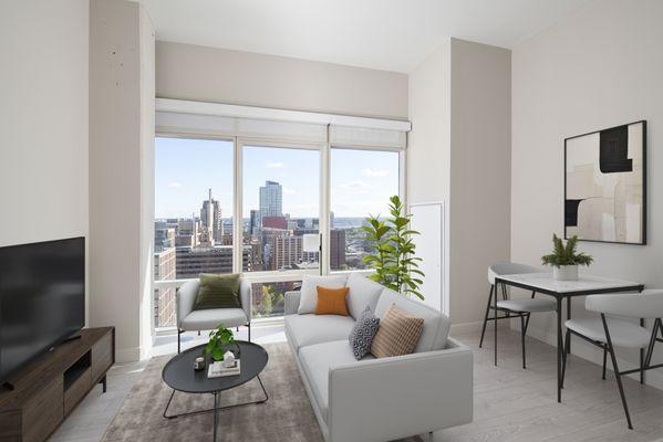 Virtually Staged Living Room