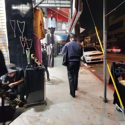 Me leaving Dorcas... shows Los Angeles Fashion District... dense and alive with activity. Take a Waymo there... we did!