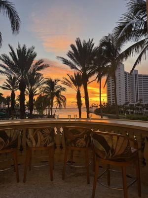 Sunset view from patio bar at Rufa.