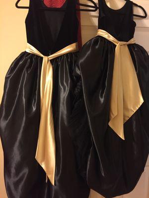 Girls' evening dresses for two sisters made by Leri California