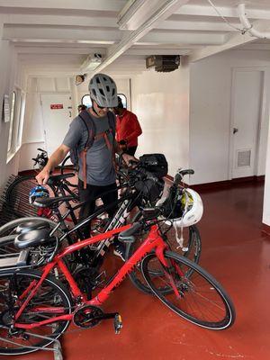 Bike parking on the ferry