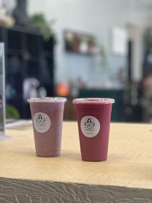 Beet Smoothie and Berry smoothie