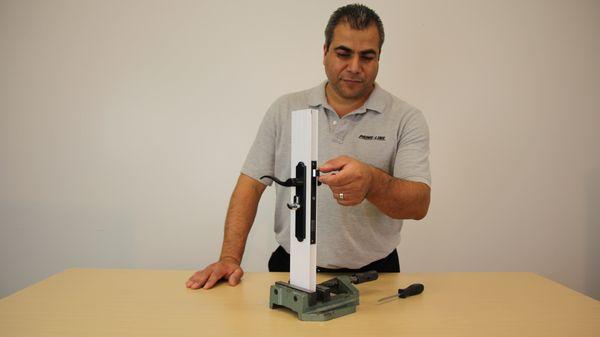 Filming a How-To video for mortise lock repair.