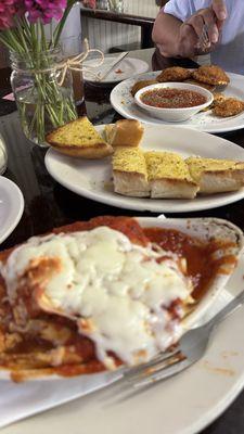 Cannelloni, Garlic bread and Cheese Ravioli Dinner