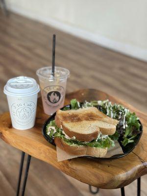 Buttery Turkey Croissant Lunch with Lemonade