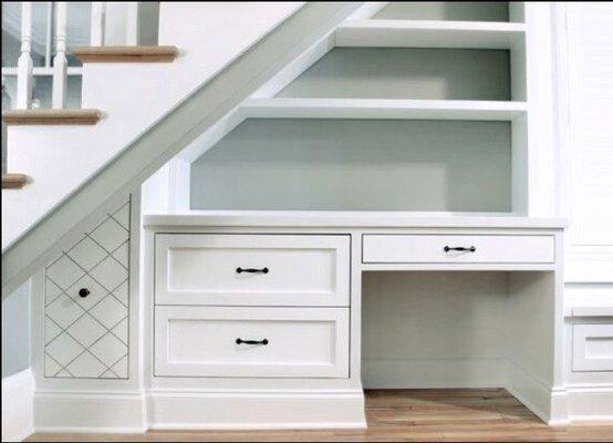 Under stair storage and desk cabinets
