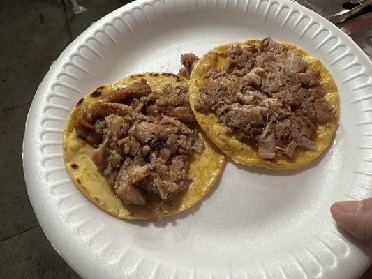 Suadero tacos - undressed