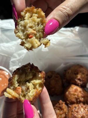 Inside conch fritter