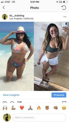 My client Carolina's transformation picture.