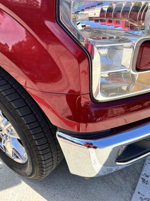 Right front had a really bad scrape/scrub