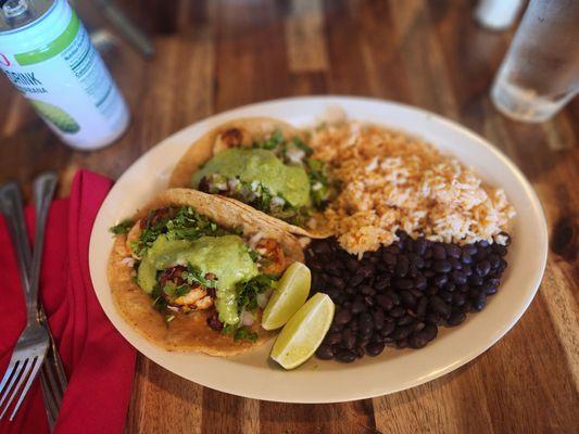 Shrimp taco plate