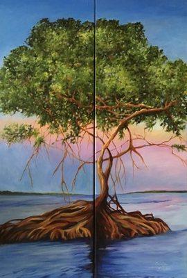 "Red Mangrove" 36" x 24"(two joined canvases)