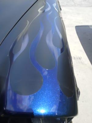 Metallic flames on the 55 Belair.