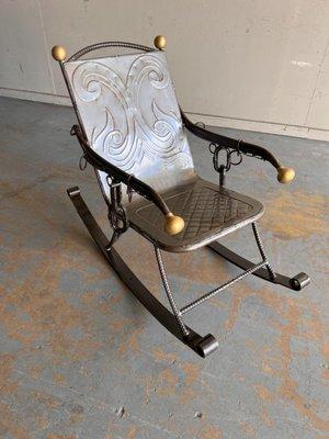 Repurposed Steel Rustic Rocking Chair
