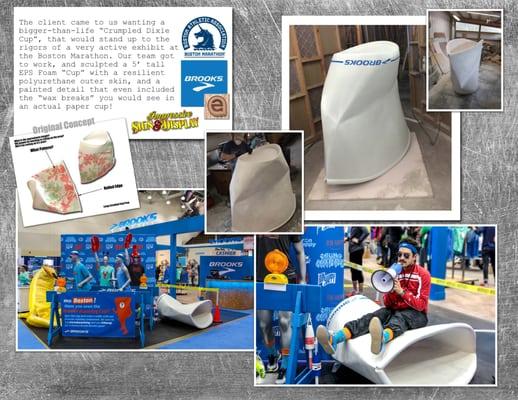 Giant Dixie cup for Boston Marathon