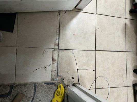 Hollow tile cracked