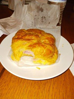 Ham egg and cheese croissant sandwich. Outstanding!