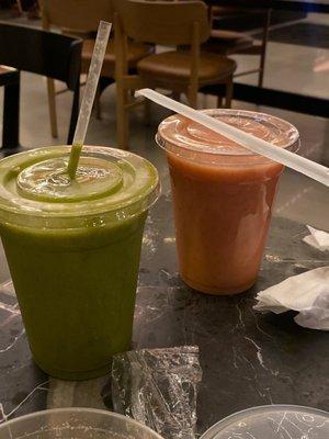 True black is green and true smoothie is pink