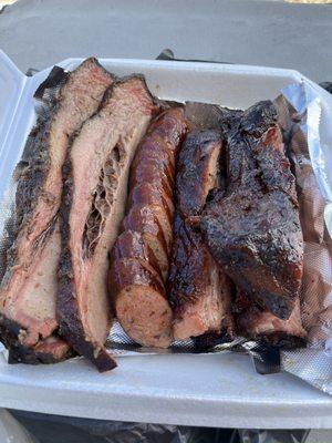 Brisket sausage and ribs