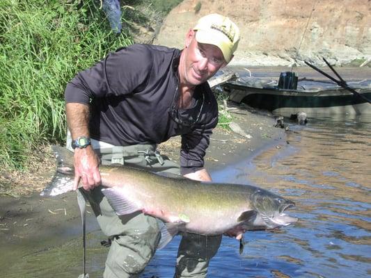 Client with King Salmon on Lower Sacramento River