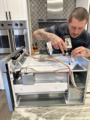 Our tech Andrew is a pro at fixing microwaves too