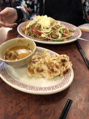 Singapore noodles and Roti