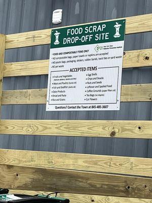 New community launch for composting program. Food scraps deposit area.