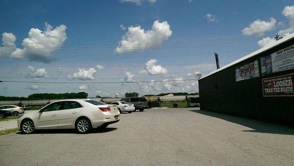 Rail yard behind the place.