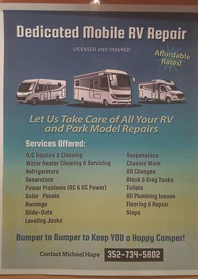 Dedicated Mobile RV Repair