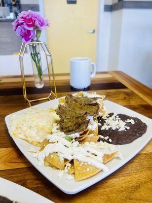 Chilaquiles Verdes with Cecina